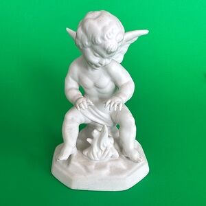 Elegant White Cherub Dresden Porcelaine Angel Sculpture made in Germany …. 2043